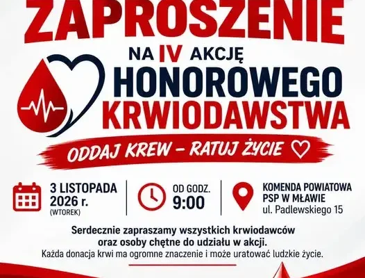 IV Akcja Honorowego Krwiodawstwa w Mławie – oddaj krew 3 listopada